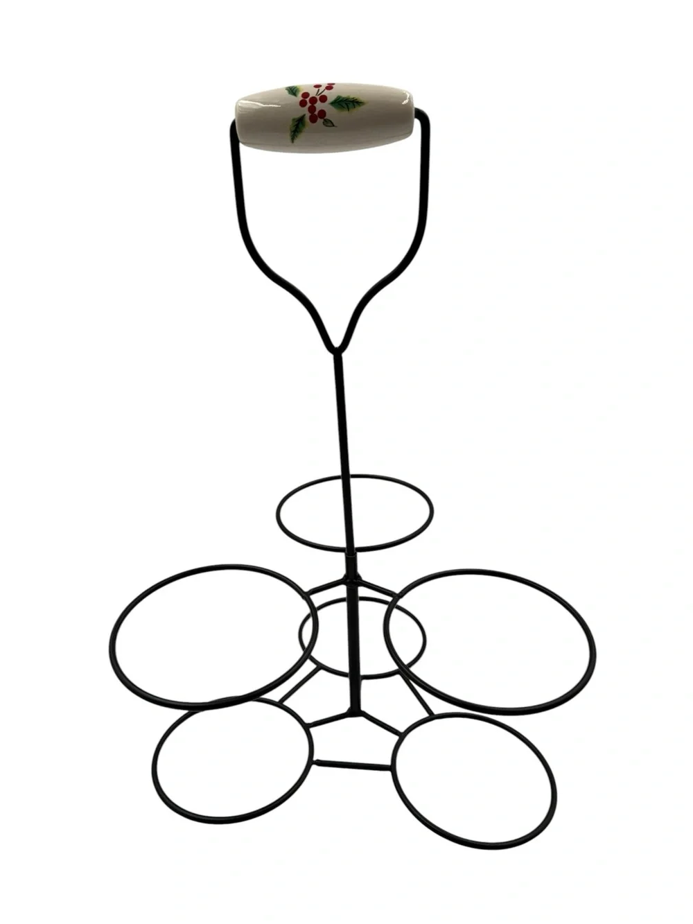 Collections Etc Christmas Holly Berry Flatware Utensil Caddy 3 Cup Holder